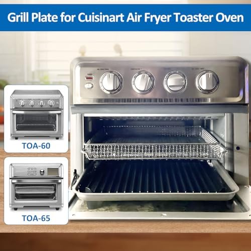 Cast Iron Griddle Plate Accessories for Cuisinart TOA-60 TOA-65 Toaster Air Fryer Convection Oven Reversible Grill Pan Replacement Part