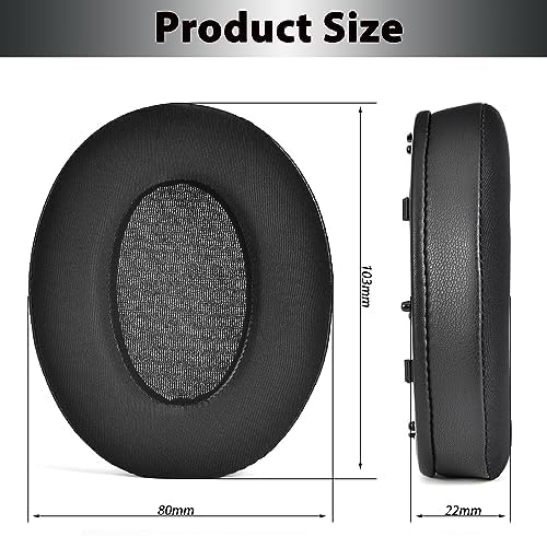 Adhiper Replacement Ear Pads for Sony WH-1000XM3 (WH1000XM3) Noise Canceling Headphones, Upgraded Cooling Gel Earpads Cushions with Softer Protein Leather, Noise Isolation Memory Foam(Black)