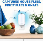 Zevo Flying Insect Trap for Indoors: Light Trap Captures Fruit Flies, Gnats and Houseflies, Starter Kit (1 Plug-in Base + 1 Cartridge)