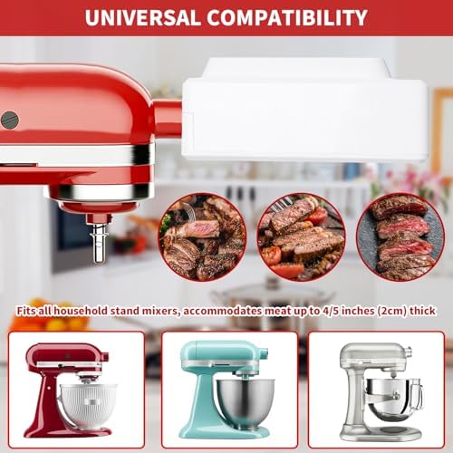 Meat Tenderizer for KitchenAid Household Stand Mixers, Stainless Steel Meat Cube Tenderizer Tool, Mixers Accessories Attachment for All Models KitchenAid, White