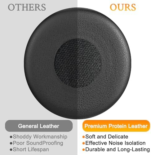 SOULWIT Replacement Ear Pads Cushions for Jabra Evolve 65/40/30/20 Headphones, Earpads for Jabra Evolve 65UC 65MS/ 40UC 40MS/ 30US 30II/ 20SE 20UC 20MS Headset - Evolve 65 PL Black