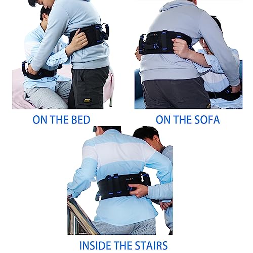 Leetye Mei Gait Belts Transfer Gait Belt for Seniors with 7 Handles, Gate Belt for Elderly Lift Belts with Quick Release Buckle Anti-Slip Function Prevents Patient from Shifting More Effectively