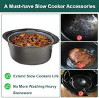 Slow Cooker Liners, Foldable Reusable Silicone Cooking Liners Compatible with Crock-Pot & Hamilton Beach Oval 6 QT, Leakproof Dishwasher Safe Slow Cooker Accessories for Most Oval Shape 1 PCS Grey