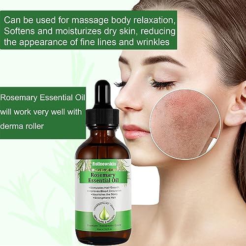 2Pack Rosemary Essential Oil - Rosemary Hair Growth Oil that promotes hair growth, nourishes beards, moisturizes eyelashes and cares for skin