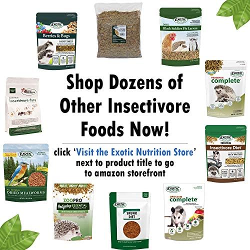 Berries & Bugs (10 lb.) - All Natural High Protein High Fiber Insectivore Diet with Fruit, Gut-Loaded Insects, & Healthy Vitamins - Hedgehogs, Sugar Gliders, Skunks, Opossums & Other Insectivores