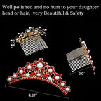ANBALA Small Tiara Crown with Hair Comb, 3 Pack Mini Tiara Crown Princess Crystal Shiny Hair Accessories for 2 3 4 5 6 7 8 10 Years Girls Hair Dectoration Styling Cute Hair Accessories