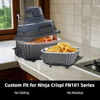 2Pcs Silicone Air Fryer Liners for Ninja Crispi FN101GY/FN101SG/FN101ST,Large for 4-QT & Small for 6-Cups Container,Reusable,Non-Stick,4-in-1 Portable Glass Air Fryer Cooking System Accessories