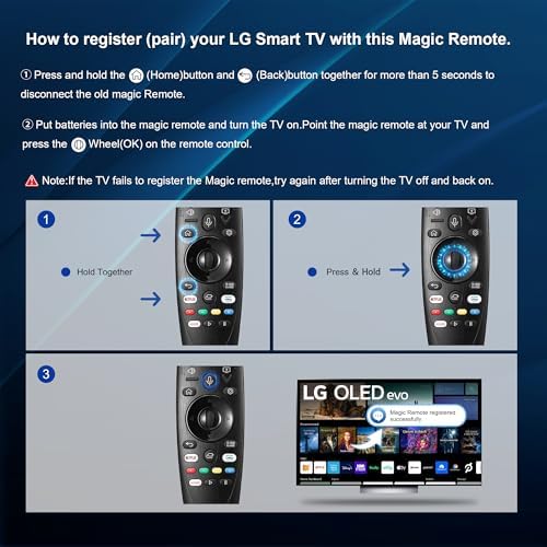 Replacement Magic Remote Control for LG Smart TV Remote LG-TV-Remote with Voice and Pointer Function Universal LG Remote for LG UHD OLED QNED NanoCell 4K 8K Models Google/Alexa