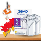 ZEVO Refills Cartridges | Device Sold Separately, White, ZEVO Flying Insect Trap Refill Fly Trap Refill Cartridges + Includes Exclusive Venancio’sFridge Sticker & Sticky Fruit Trap (Zevo 4 Refills)
