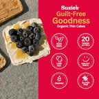 Suzie's Organic Brown Rice Cake Thins|6 Pack|Lightly Salted Low Sodium|USDA Organic, NON-GMO, Fat-Free, Sugar-Free, Gluten-Free|Low-Calorie Snack-21 Calories Per Slice|Bread & Cracker Replacement