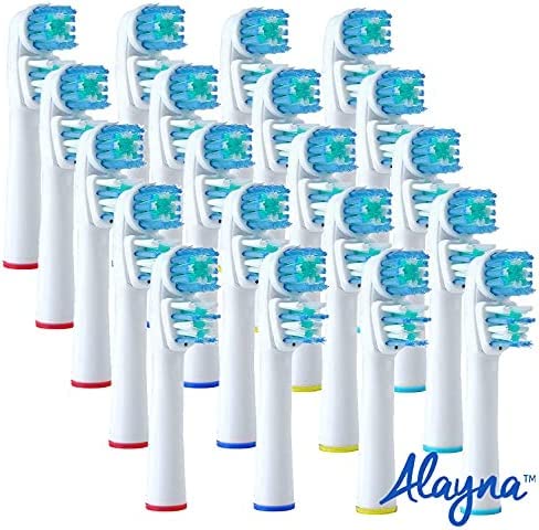 Replacement Brush Heads Compatible with OralB Braun- Best Double Clean, Pack of 20 Electric Toothbrush Replacement Heads- for Oral B Pro, 1000, 8000, 9000, Adults, Kids, Vitality, Dual Plus!