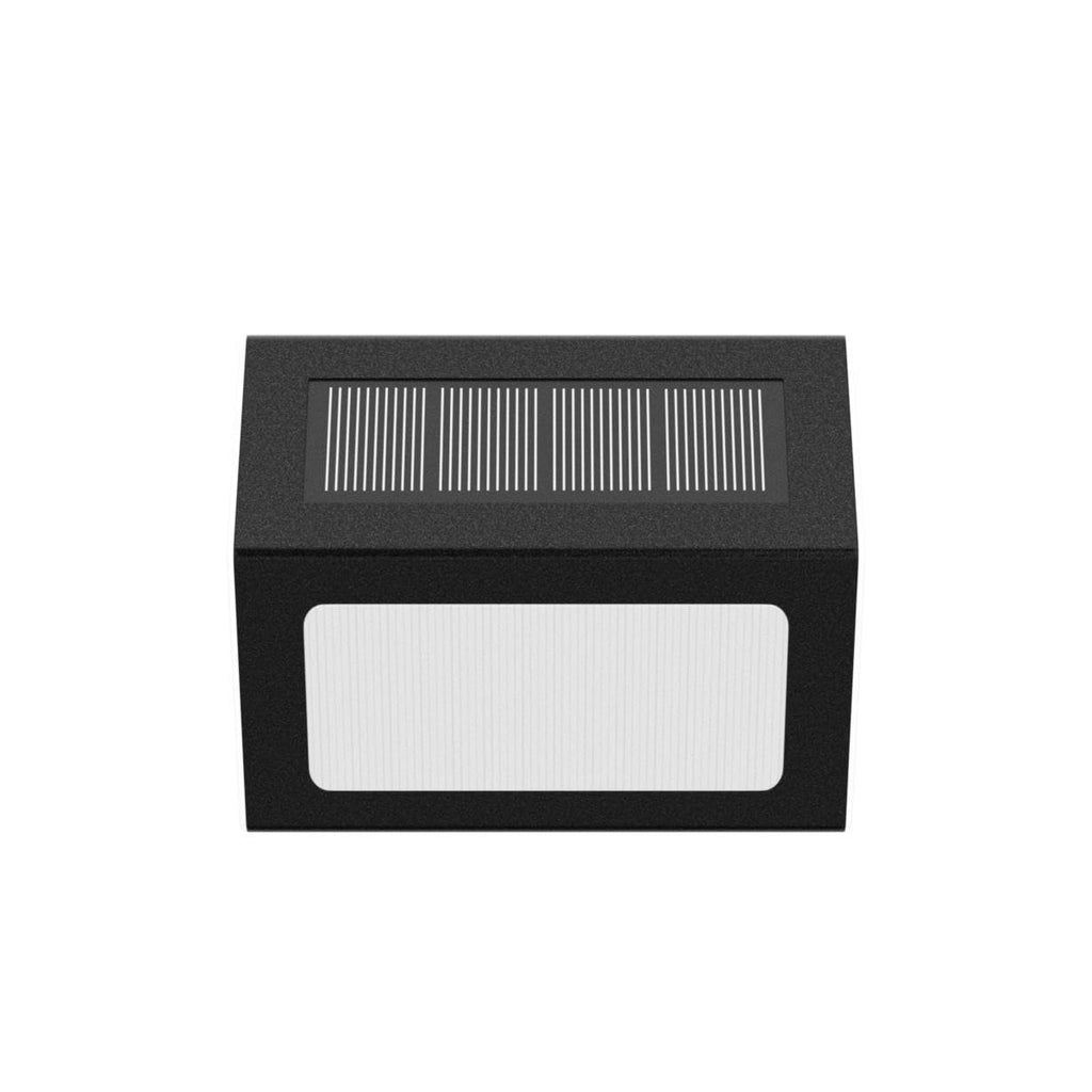 XLUX Solar Lights for Steps Decks Pathway Yard Stairs Fences, LED lamp, Rainproof, Black Metal Housing, 6 Pack