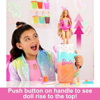 Barbie Pop Reveal Doll & Accessories, Rise & Surprise Fruit Series Gift Set with Scented Doll & Squishy Pet, Color Change, Moldable Sand & More, 15+ Surprises