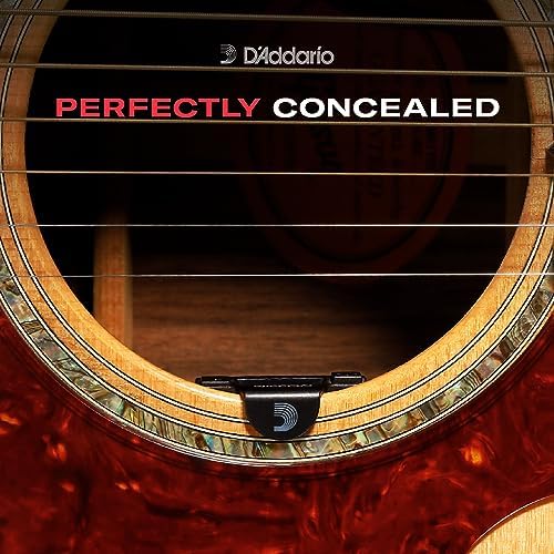 D'Addario Accessories Guitar Tuner - NS Micro Soundhole Tuner - Fits in Guitar Sound Hole - For Acoustic Guitars, Ukuleles - Non Marring Sound Hole Clip - Quick & Accurate Tuning