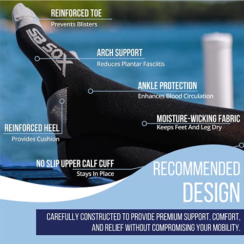 SB SOX Compression Socks (20-30mmHg) for Men & Women – Best Compression Socks for All Day Wear, Better Blood Flow, Swelling! (Small, Solid Navy)
