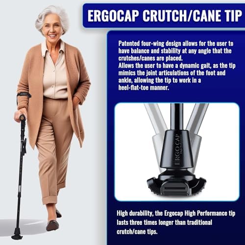 7G Ergonomic Crutch/High Performance Perfect Cane- Single Unit Ergobaum That Acts As a Extra Balance Strong Performance Walking Companion