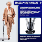 7G Ergonomic Crutch/High Performance Perfect Cane- Single Unit Ergobaum That Acts As a Extra Balance Strong Performance Walking Companion