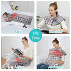 CAROMIO Massaging Heating Pad for Back Pain Relief, Neck and Shoulders Electric Heating Pads Large Size, Full Body Back Heat Pad with Auto Shut Off, 3 Heating Levels & 3 Massage Modes (Grey, 35"x24")