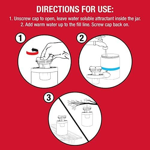 Catchmaster Reusable Fly Trap Outdoor Jar Refill 3-Pack Bait, Bug Catcher and Flying Insect Trap Natural Attractant Refill for Pest Control, Pet Safe, Bulk Fly Traps Bait