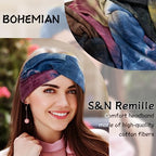 S&N Remille Wide Boho Headbands for Women Extra Large Turban Headband Hairband Hair Twisted Knot Accessories 3 Pack
