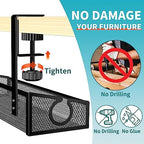 Under Desk Cable Tray - Black, No Drill Cable Organizer with Clamp for Wire Management, PC Cord Organizer & Workspace Accessories (2 Pack)