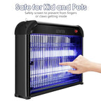 Mosquito Zapper, Electric Bug Zapper Indoor, Powerful Fly Insect Killer Repellent Lamp Outdoor Patio, Home Pest Control Bug Catcher Eliminator for Gnat Fruit Fly Moth w/Replacement Bulb (Black)