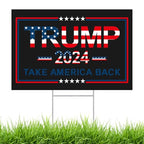Evermight Large 24"x 16" Donald Trump 2024 Yard sign for President Election with Metal H-Stakes,MAGA Take America Back Signs, Vote for Republican, Double Sided Print for Outdoor Garden Decorations