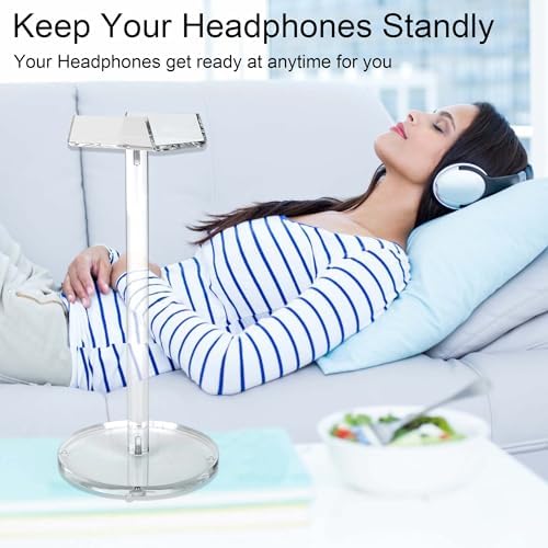 Acrylic Desktop Headphone Holder, Countertop Accessories Stand, Universal for All Music Gaming Headsets 1 Pack(DP015)
