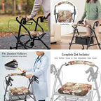 LedBack 3 Pack Rollator Accessories Walker Seat and Backrest Rollbar Covers Walker Storage Bag Hummingbirds Florals Universal Walker Accessories for Mobility Scooter