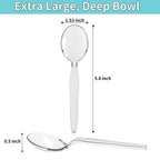 PSTVITA Plastic Soup Spoons, Heavyweight Clear Cutlery, Disposable Utensils for Party Supply, Pack of 100