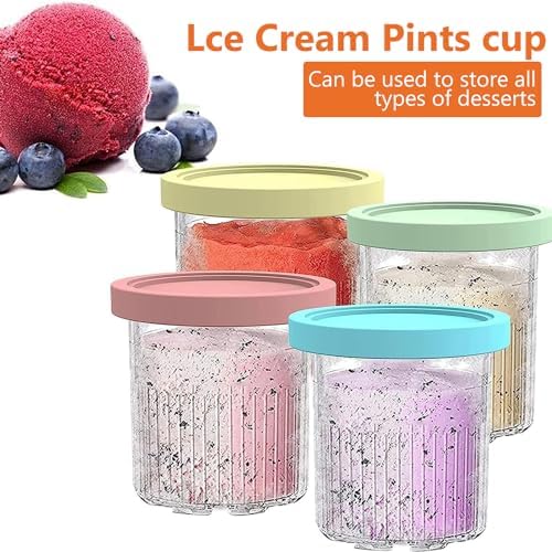 Creami Pint Containers Replacement for Ninja Creami Deluxe Pints 24oz NC501, Compatible with Ninja NC501 NC500 Series Creami Deluxe Ice Cream Makers (NC500 Series - 6 Pack)