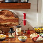 KitchenAid Variable Speed Corded Hand Blender with Accessories, Empire Red, KHBV83ER