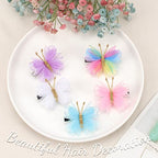 Oaoleer Hair Clips, 10PCS Mini Butterfly Hair Barrettes, 2" Tulle Mesh, Colorful Butterfly Hair Accessories for Baby Girls Women Halloween Cosplaying Party Decor