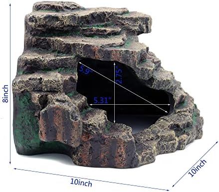 JIHAQUA Bearded Dragon Tank Accessories Extra Large Reptile Hideouts Cave Habitat Decor Bearded Dragon Clothes