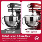 7 QT Stainless Steel Mixing Bowl with Lid for KITCHENAID BOWL-LIFT STAND MIXERS, Dishwasher Safe Replacement Bowl with Handle & Mixer Bowl Cover Set