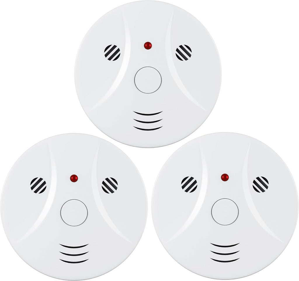 3 Pack Combination Smoke and Carbon Monoxide Detector Battery Operated, Travel Portable Photoelectric Fire&Co Alarm for Home, Kitchen