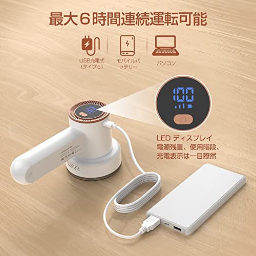 HOMEASY Pill Remover, 2-in-1 Design, Electric Doodles, LCD Display, 3 Speed Adjustments, 2.6 inches (65 mm), Super Large Blades, 6 Powerful Blades, Pill Remover, 2 Replacement Blades Included