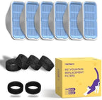 Cat Water Fountain Filters Replacement & Pre-Filter Sponges for 3.2L/108oz Automatic Pet Fountain, Dog Water Dispenser 6 Pack Filters & 6 Pre-Filter Sponges Foam Filters