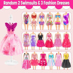 137 Pcs Doll Clothes and Accessories with Closet for 11.5 Inch Doll,Included Princess Dresses,Fashion Dresses,Casual Clothing,Swimsuits,Bags,Shoes,Doll Dress up Toys for Girls Kids Toddlers Gifts