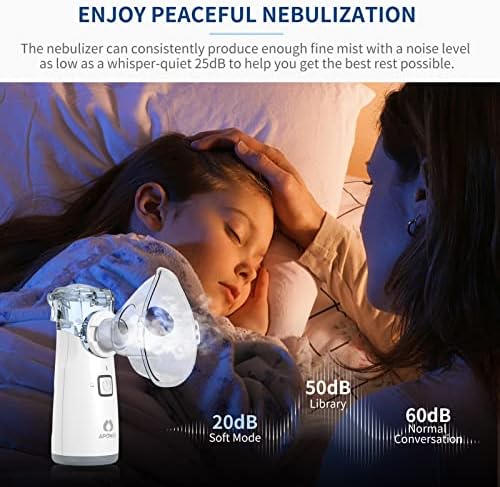 Portable Nebulizer - Nebulizer for Adults and Kids, Nebulizer Machine for Adults and Kids with 3 Modes, Nebulizer Mouthpiece ＆ Mask Accessories for Home and Travel Use APOWUS.
