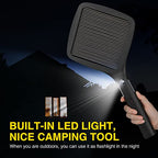 mafiti 2 in 1 Electric Fly Swatter Rechargeable with Flashlight Mosquito Zapper Bug Zapper Racket Fly Killer Indoor Outdoor Light Camping Accessories (Black)