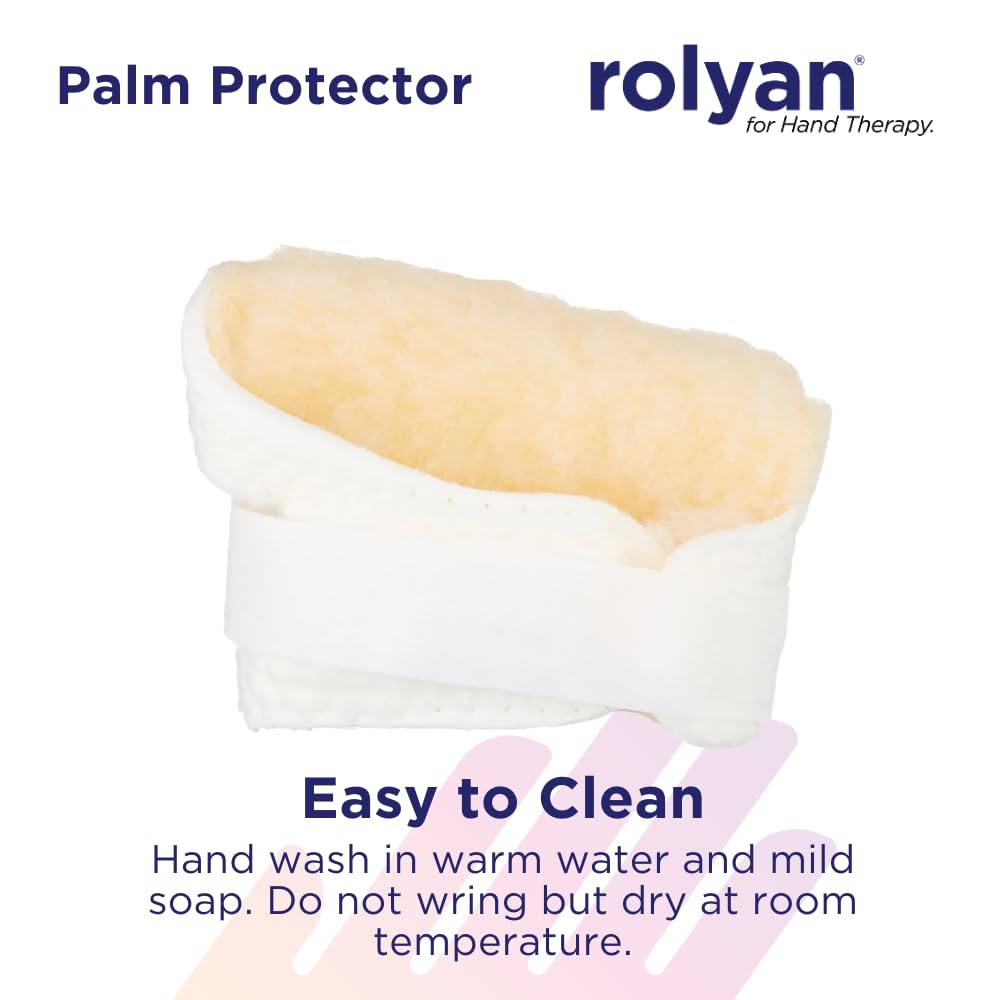 Rolyan Palm Protector for Right Hand, Right Handed Glove for Finger Contracture Prevention, Comfortable Hand Cushion with Soft Sherpa Lining and Palm Pad to Prevent Hand Contractures