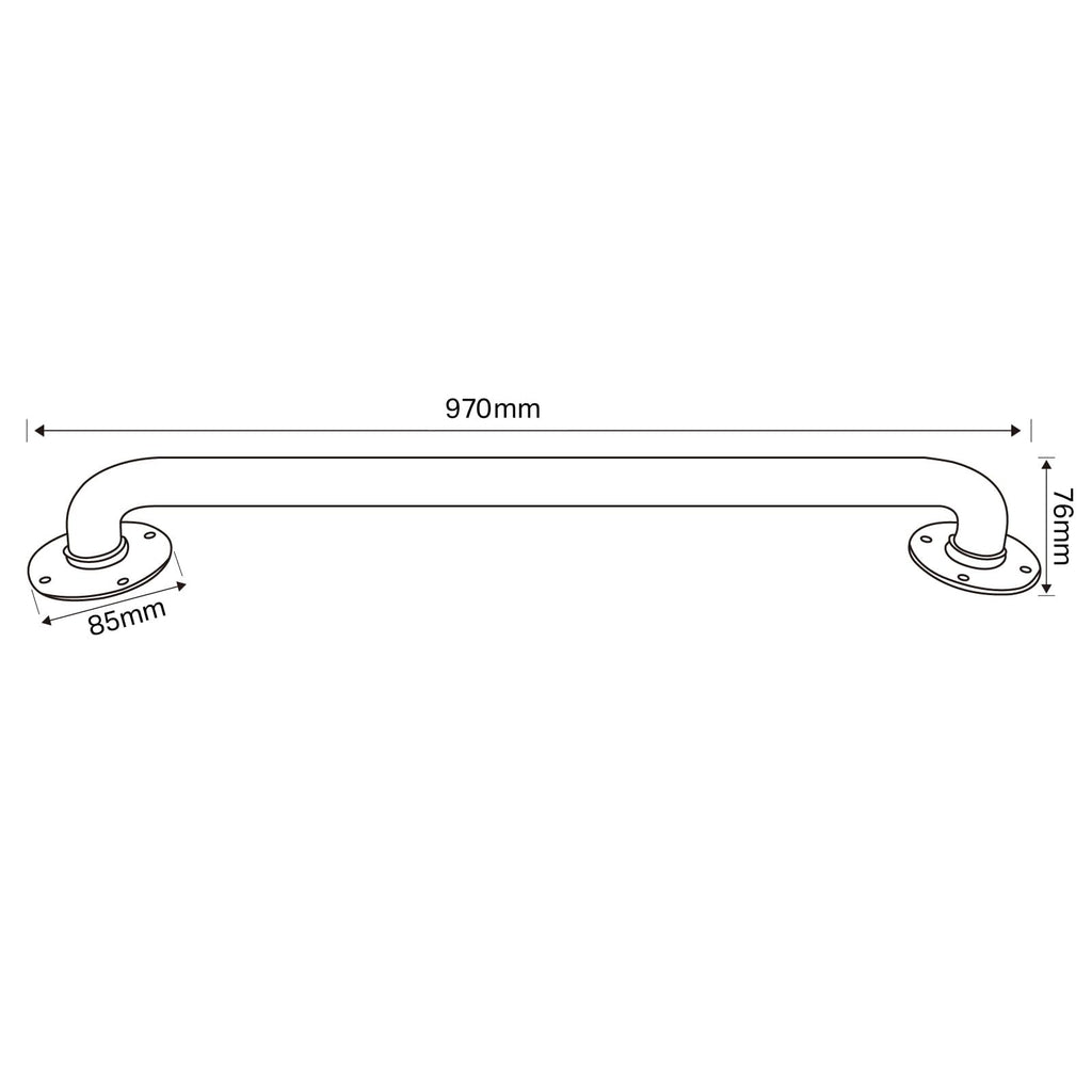 Purife 36 Inch Black No-Slip Stair Handrail Indoor, 3 FT Industrial Metal Stair Railing, Wall Mount Staircase Handrails, Outdoor Steps Railing, Deck Rails, Safety Grab Bar for Elderly & Kids
