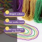 100PCS Bulk Parade Beads - Colorful Mardi Gras Bead Necklaces for Kids & Adults - Party Decorations & 33" Festival Parade Throw Accessories Bulk Beads for Wedding, Birthday