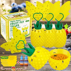 Fruit Fly Trap for Indoors, Effective Fruit Fly Catcher Gnat Killer with 24 Yellow Stickers, Upgrade Gnat Traps for House Indoor with Bait, Non-Toxic Reusable Easy to Use Fly Trap for Kitchen - 4 Pack