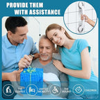 Grab Bars for Bathtubs and Showers, 16 Inch Shower Handle Heavy Duty Suction Cup Grab Bars for Shower Chair, Bathroom Safety Bar for Elderly (White 1 Pack)