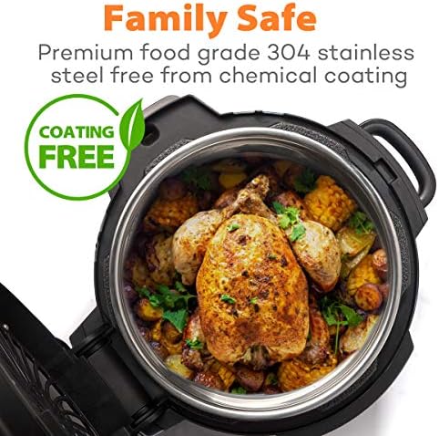 Sicheer Stainless Steel Inner Pot Replacement Insert Liner Accessory Compatible with Ninja Foodi 8 Quart