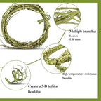 HERCOCCI Reptile Vines, Flexible Jungle Climbing Vines Terrarium Plastic Plants and Leaves Tank Accessories Decor for Gecko Snake Lizard Bearded Dragon Hermit Crab Frog