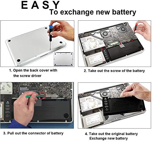 A1382 Battery for MacBook Pro 15 inch A1286 Early 2011 Late 2011 Mid 2012 New Replacement Laptop Battery (7200mAh 10.95V/78.84Wh 25 Months Warranty)