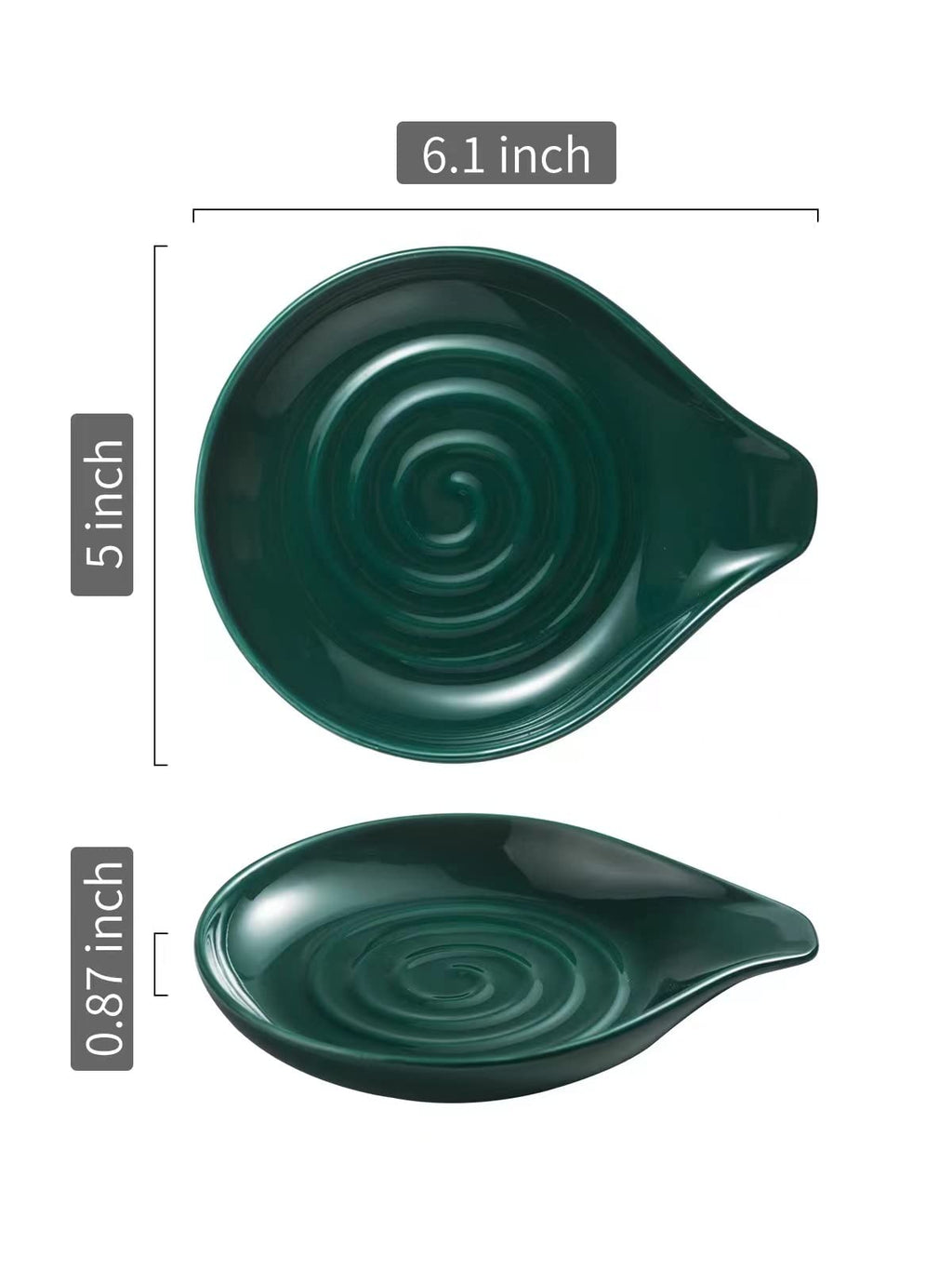 LAUCHUH Spoon Rest for Stove Top Cooking Spoon Holder for Kitchen Countertop Large Holder for Spatula, Spoons or Tongs, Farmhouse Decor, Christmas Gifts, Green